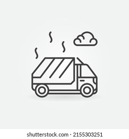 Garbage Truck Outline Vector Concept Icon Or Design Element