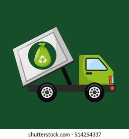 Garbage Truck Recycle Icon Design Vector Illustration Eps 10