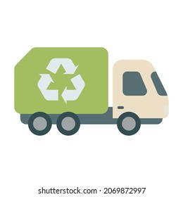 Garbage truck, recycle vector illustration in cartoon style. Flat design for mobile app and web sites. 