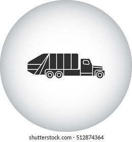 Garbage truck sign silhouette symbol icon on background