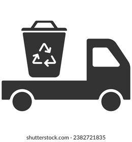 Garbage truck silhouette. Vector flat icon