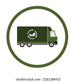 Garbage truck and trash can. Vector.