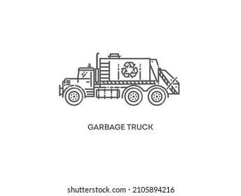 Garbage truck. Vector flat symbol