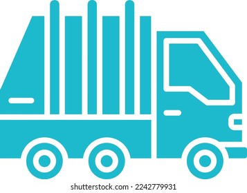 Icono del vector del camión de basura. Se puede usar para imprimir, móviles y aplicaciones web.