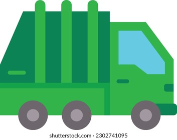 Icono del vector del camión de basura. Se puede usar para imprimir, móviles y aplicaciones web.