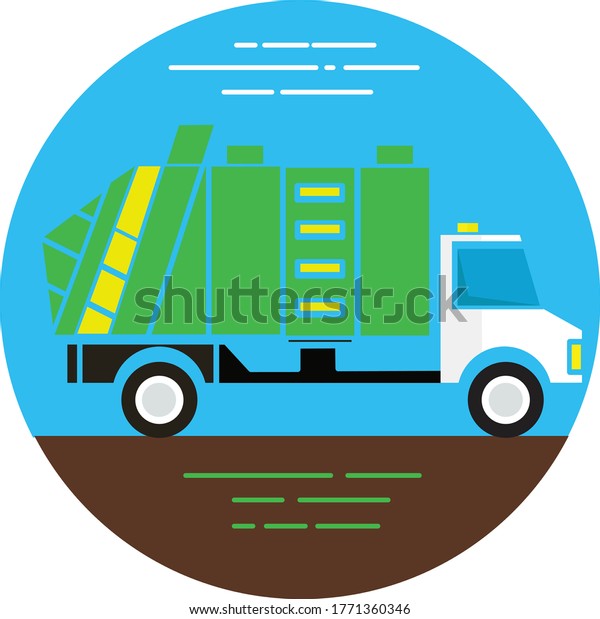 Garbage truck vector icon\
illustration
