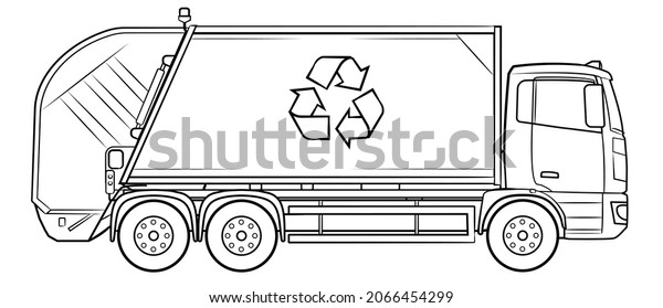 Garbage truck -\
vector illustration of a\
vehicle.