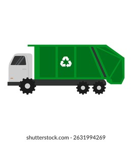 Garbage truck vector illustration. Waste management. World environmental day concept.