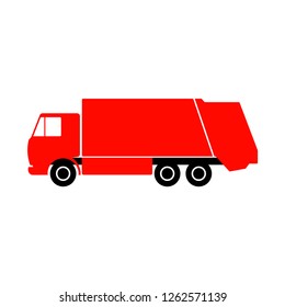 Garbage truck. Vector image. Isolated object on white background. Isolate.