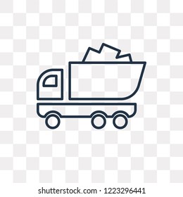 Garbage Truck vector outline icon isolated on transparent background, high quality linear Garbage Truck transparency concept can be used web and mobile