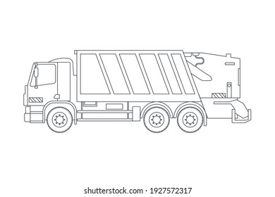 446 Garbage truck line art Images, Stock Photos & Vectors | Shutterstock