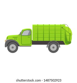 Garbage truck.Garbage recycling and utilization equipment. Flat illustration vector.Isolated on a white background.
