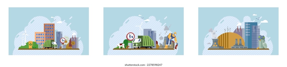 Garbage unsorted trash. Rubbish and trash bags lying around dump. Earth day. Electric waste. Scene pile of waste that smells ugly and started decompose. Waste pollution. Toxic waste. Organic garbage