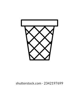 Garbage Vector icon for Advertisement. Perfect for web sites, books, stores, shops. Editable stroke in minimalistic outline style