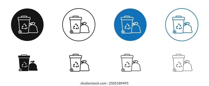 Icono de Vector de basura en colores negro y azul