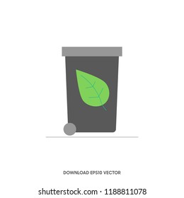 Garbage vector icon, ecological trash can symbol 