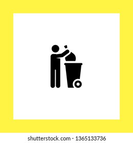 garbage vector icon. flat design