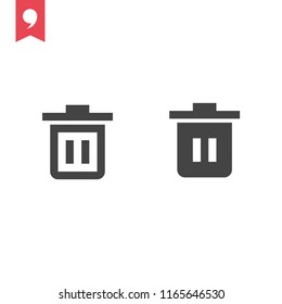 Garbage vector icon, trash symbol, recycle bin sign