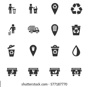 garbage vector icons for user interface design