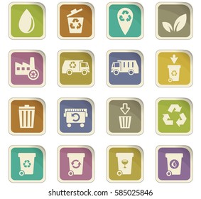 garbage vector icons for user interface design
