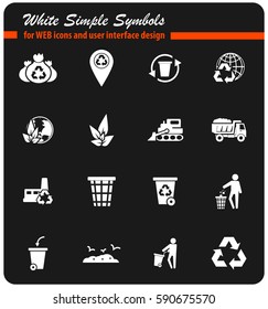 garbage vector icons for user interface design