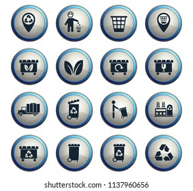 garbage vector icons for web and user interface design
