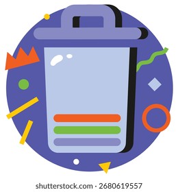 Ilustração do vetor de lixo. Design mínimo plano. Ilustração editável para web, móvel, impressão