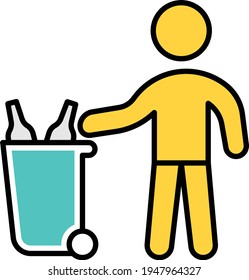 garbage vector line colour icon