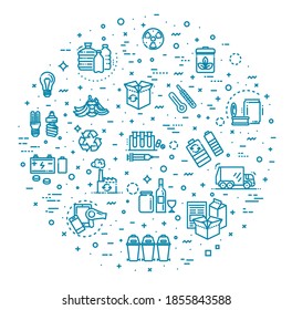 Garbage Vector Line Icons Set. Garbage icons set