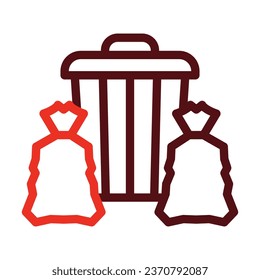 Garbage Vector Thick Line Two Color Icons For Personal And Commercial Use.
