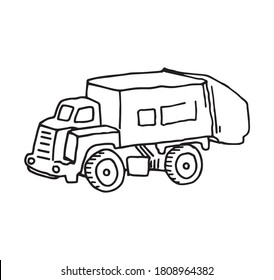 Cleaning Truck Coloring Book Line Art Stock Vector (Royalty Free ...