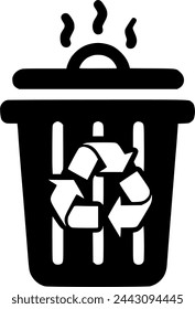 Garbage waste bin recycling line icon. linear style sign for mobile sign, symbol, vector, art