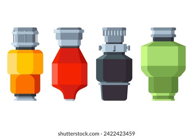Caricatura vectorial de basura y eliminación de desechos aislada en un fondo blanco.