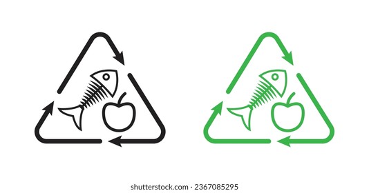 Icono vectorial de reciclaje de residuos de basura en color negro. Adecuado para aplicaciones y diseños de interfaz de usuario de sitios web