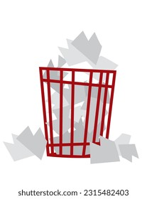 Garbage, wastepaper. Trashcan. The wastebasket is full of waste. 