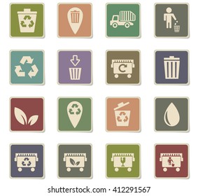 garbage web icons for user interface design