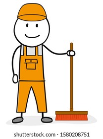 garbage worker stands for cleanliness