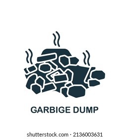 Icono de garbige Dump. Icono monocromo simple para plantillas, diseño web e infografías