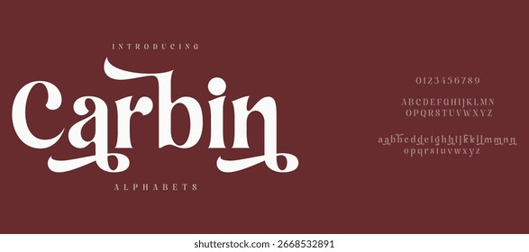 Garbin Creative font. Modern abstract digital tech font. Logo creative font, type, technology, movie, digital, music, movie. Fonts and illustration in vector format.