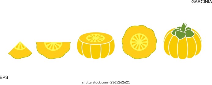 Garcinia fruit logo. Isolated garcinia fruit on white background