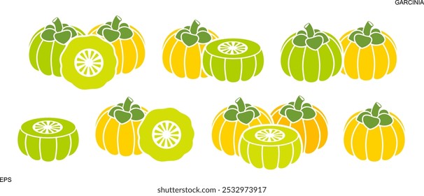 Garcinia fruit logo. Isolated garcinia fruit on white background