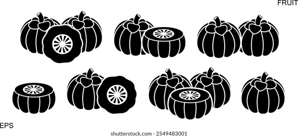 Garcinia fruit logo. Isolated garcinia fruit on white background