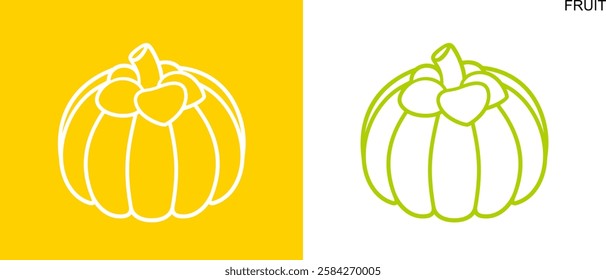 Garcinia fruit logo. Isolated garcinia fruit on white background