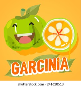 Garcinia with letter design Vector illustration