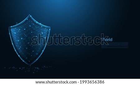 Gard Sheild line connection. Low poly wireframe design. Protect and secure digital concept. Abstract geometric background. vector illustration.
