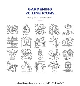 Garden – 20 Line Icon Set