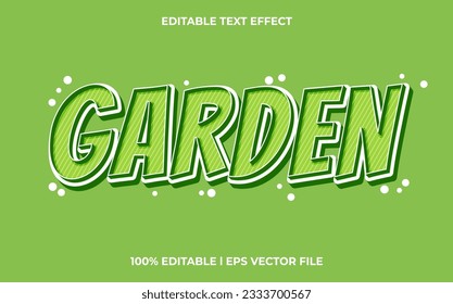 garden 3d editable text effect, template with 3d style use for logo and business brand