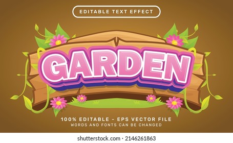 garden 3d text effect and editable text effect