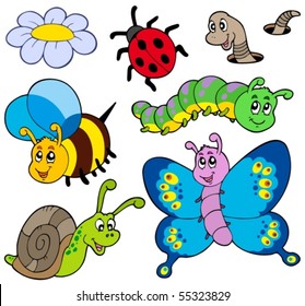 Garden animals collection - vector illustration.