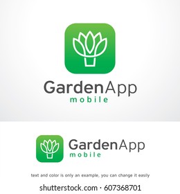 Garden App Logo Template Vector Design, Monogram Emblem, Design Concept, Creative Symbol, Icon